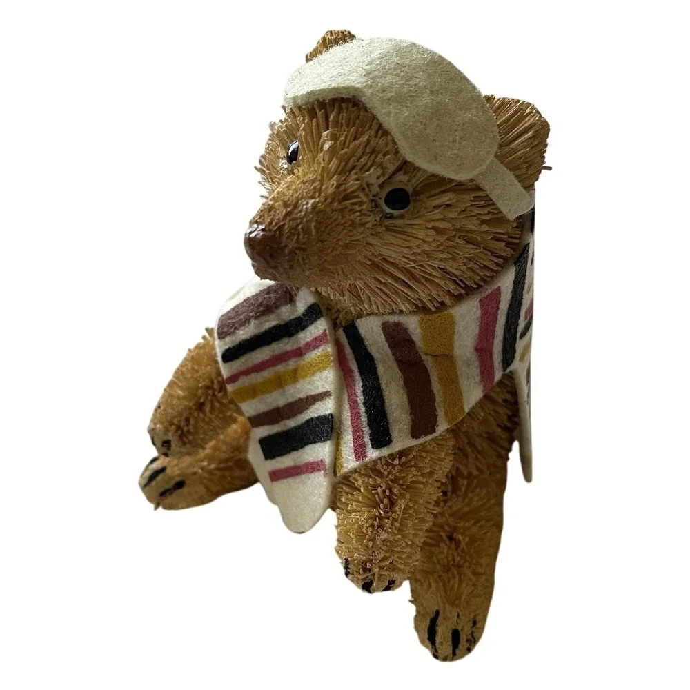 West Elm Bottle Brush Brown Bear Christmas Ornament Brand‎ New